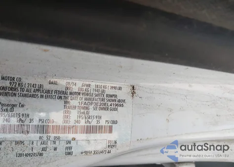 2014 Ford Focus S from USA, damaged, VIN 1FADP3E20EL419695